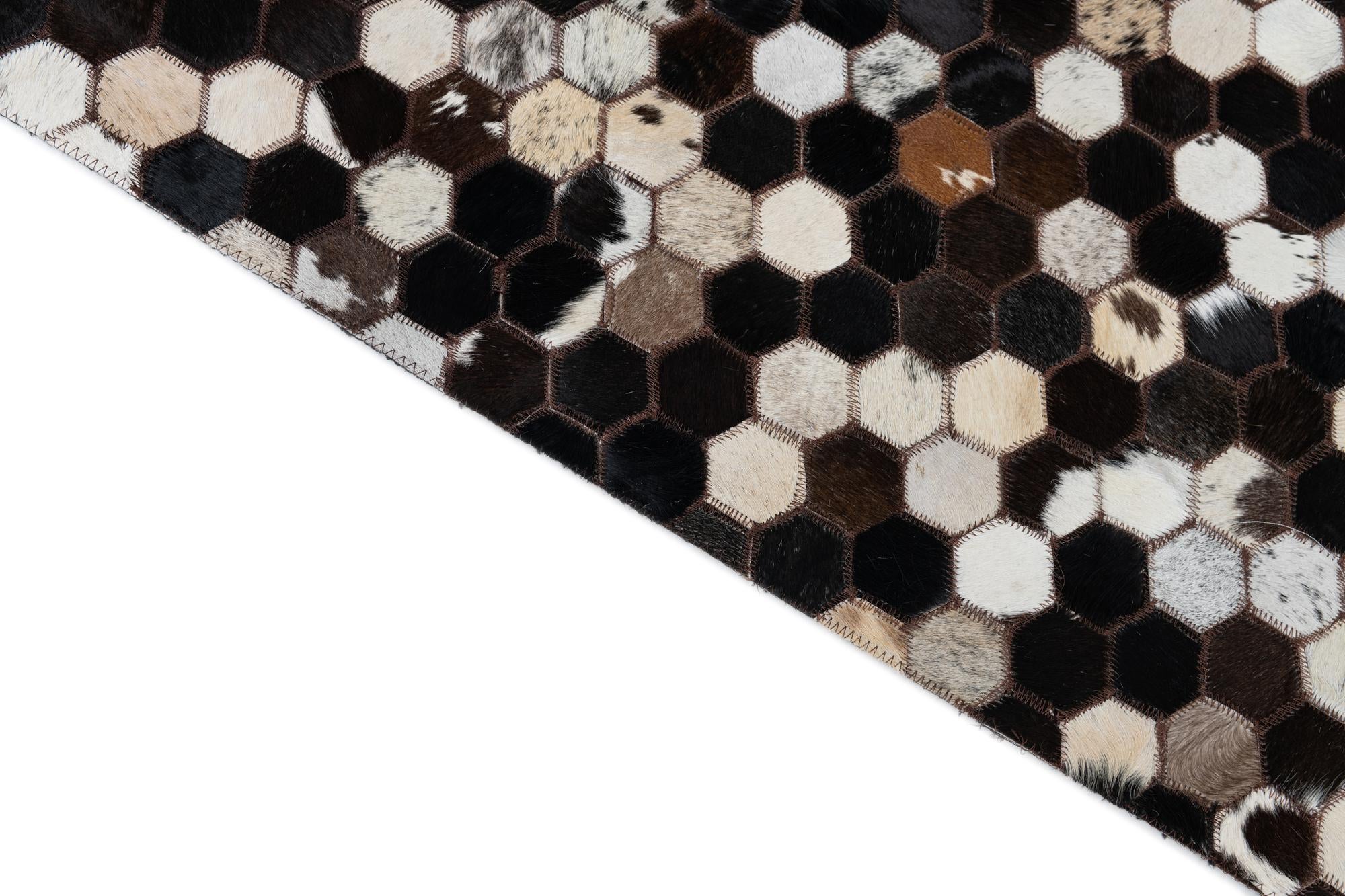 7' 6 x 10' 1 Cowhide Leather Rug