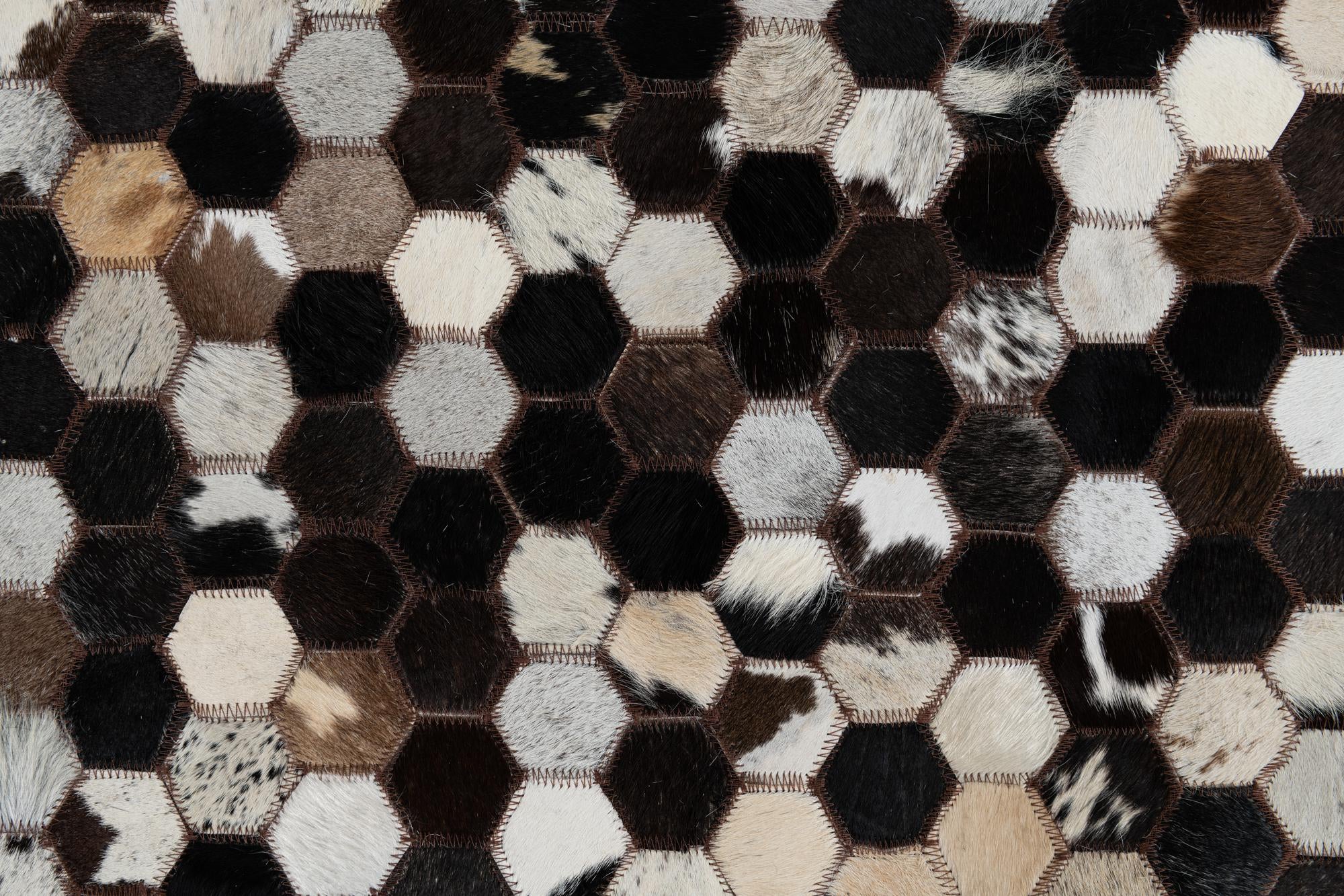 7' 6 x 10' 1 Cowhide Leather Rug