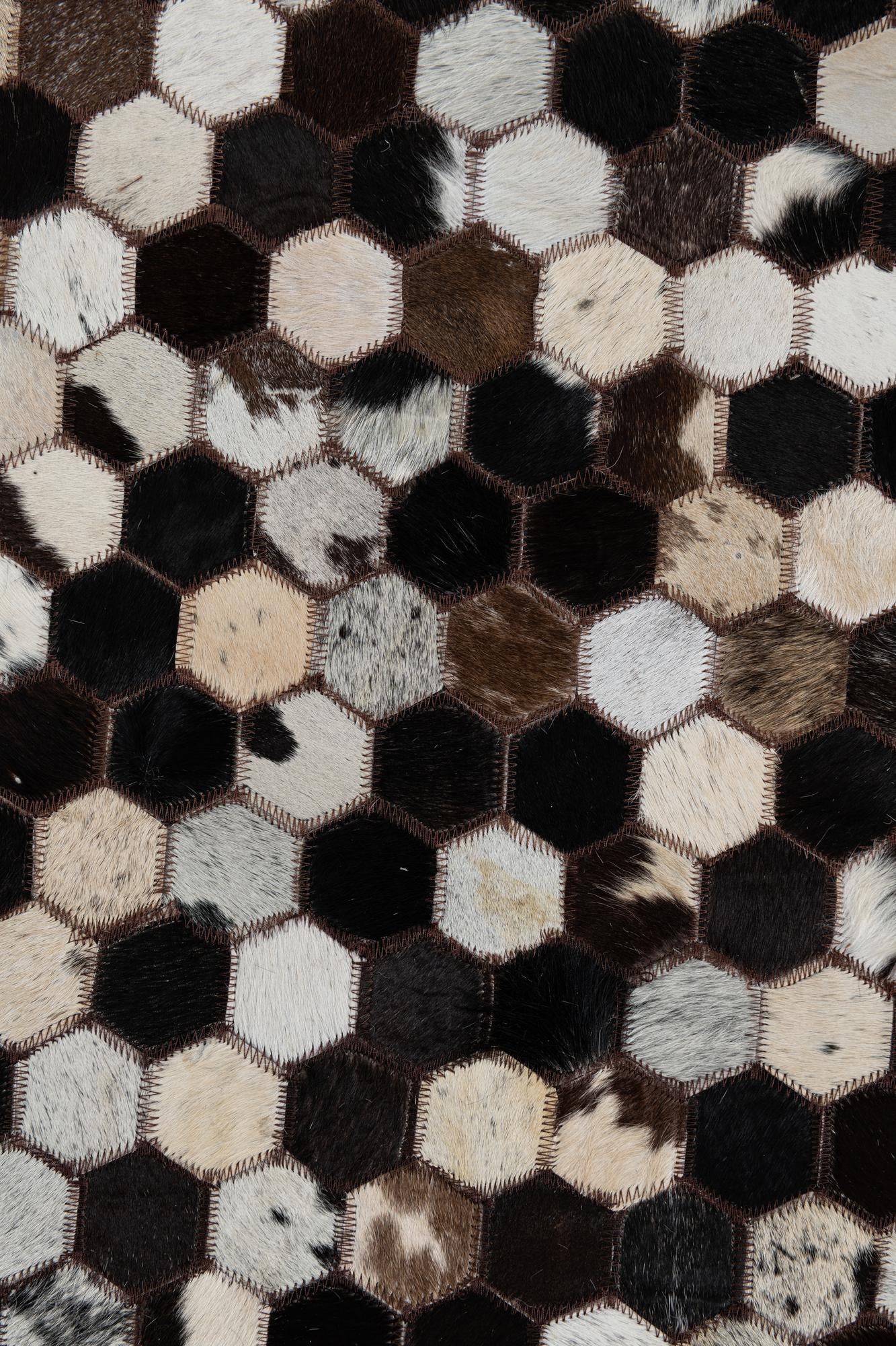 7' 6 x 10' 1 Cowhide Leather Rug