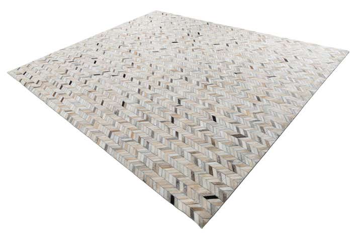 8' 1 x 9' 10 Cowhide Leather Rug
