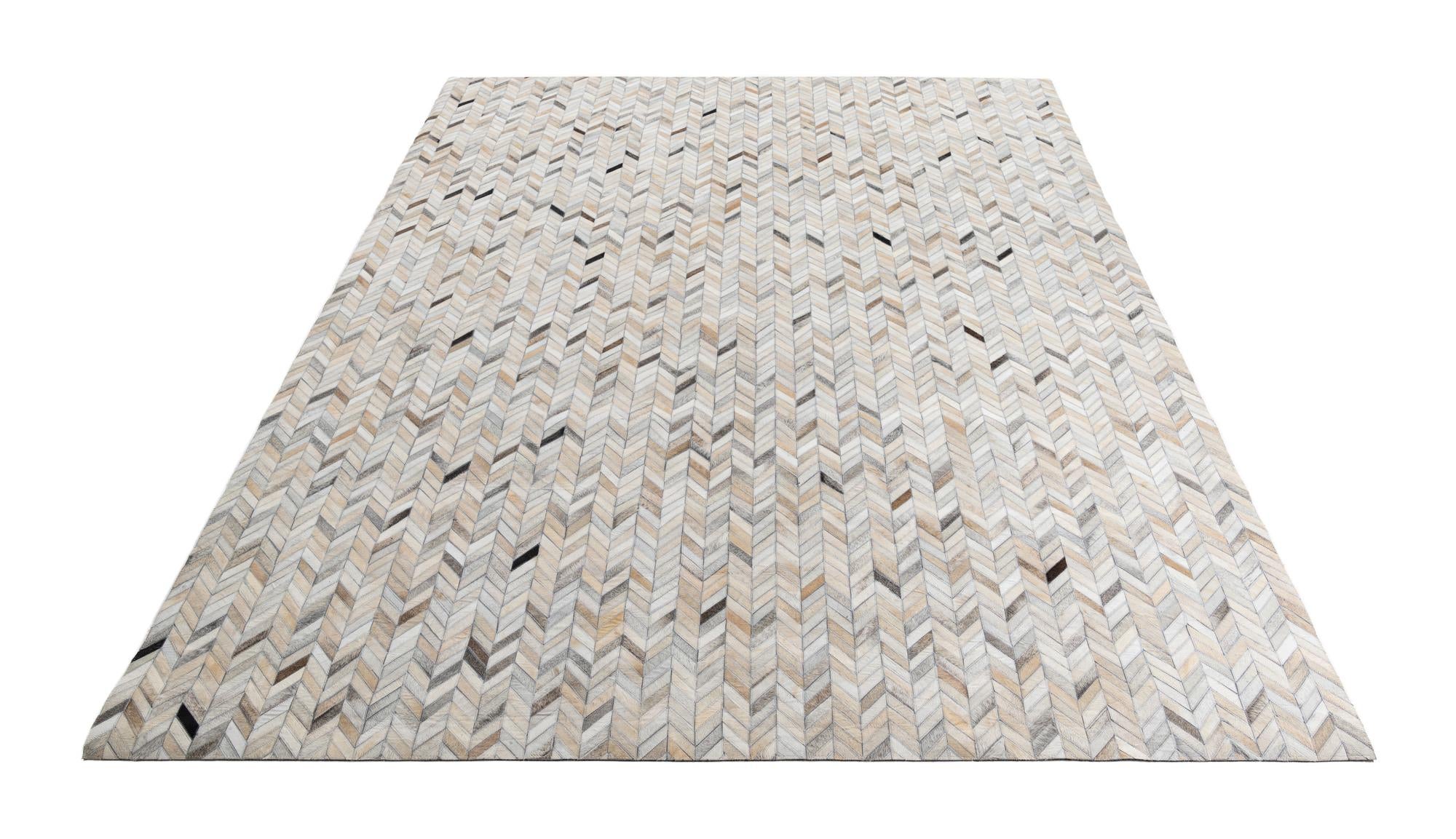 8' 1 x 9' 10 Cowhide Leather Rug