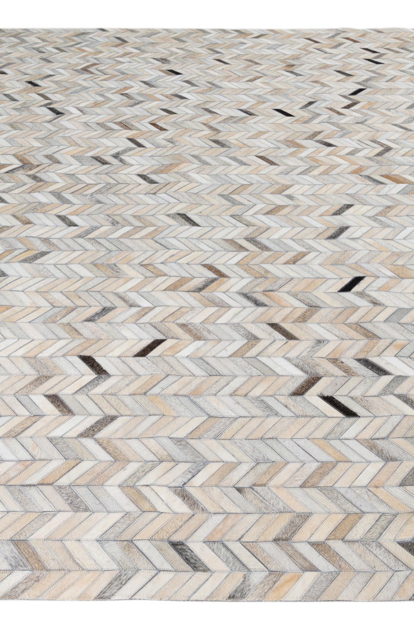 8' 1 x 9' 10 Cowhide Leather Rug