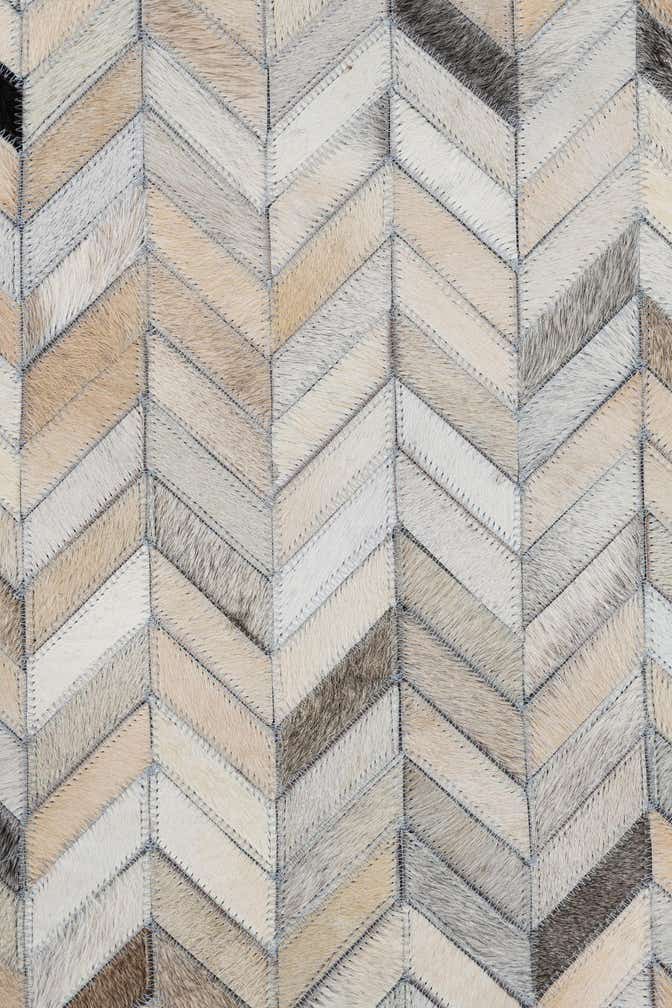 8' 1 x 9' 10 Cowhide Leather Rug