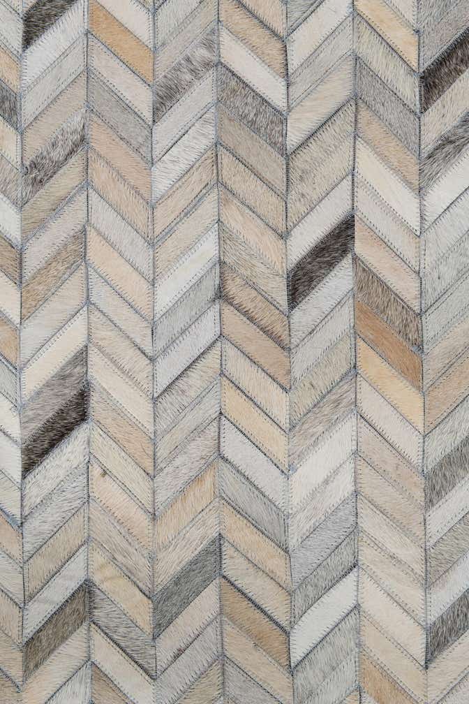 8' 1 x 9' 10 Cowhide Leather Rug