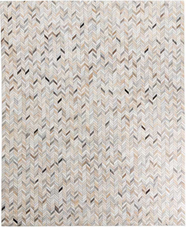 8' 1 x 9' 10 Cowhide Leather Rug