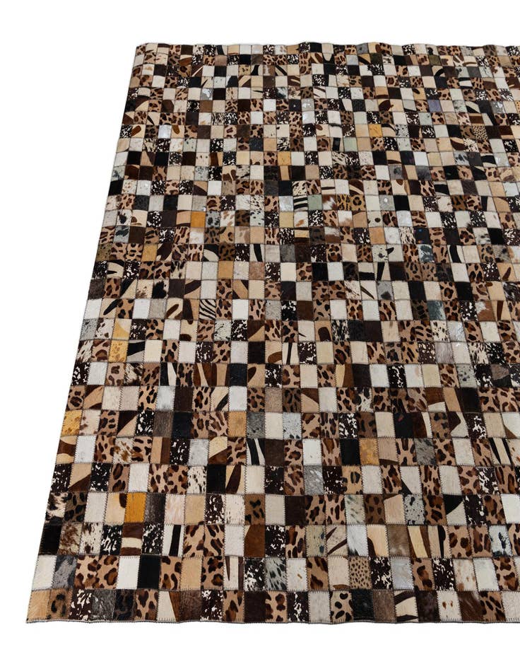 Detail image of 5' 1 x 8' Cowhide Leather Rug