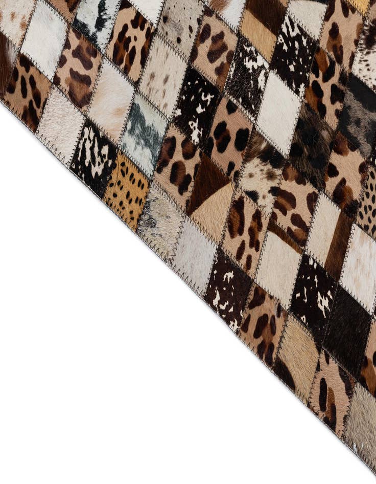 Detail image of 5' 1 x 8' Cowhide Leather Rug