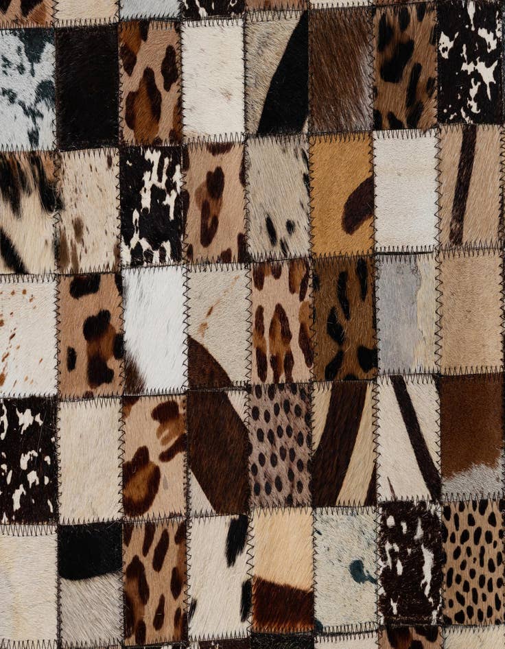 Detail image of 5' 1 x 8' Cowhide Leather Rug