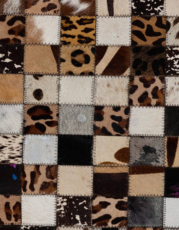 Detail image of 5' 1 x 8' Cowhide Leather Rug