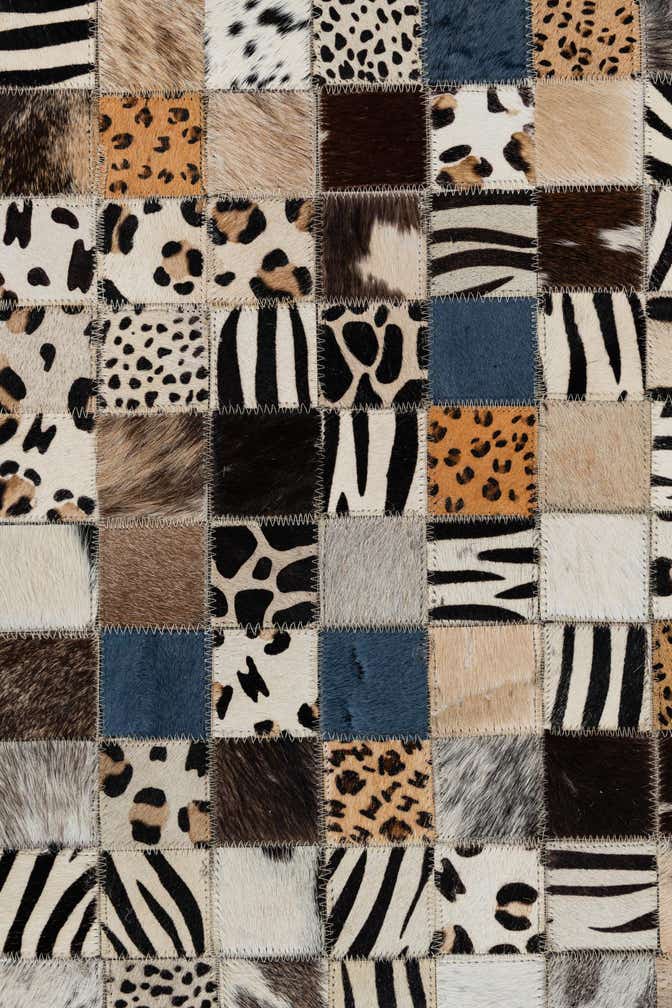 5' x 8' Cowhide Leather Rug