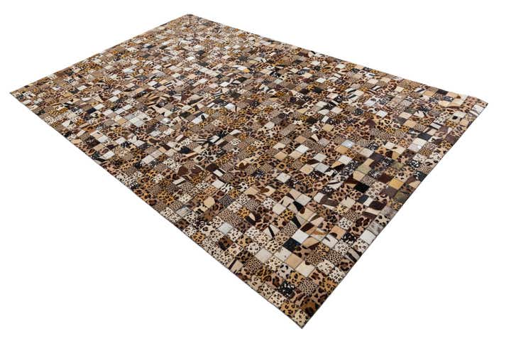 5' 1 x 8' Cowhide Leather Rug