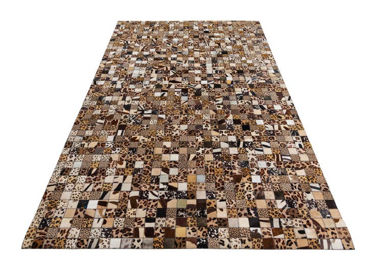 Detail image of 5' 1 x 8' Cowhide Leather Rug