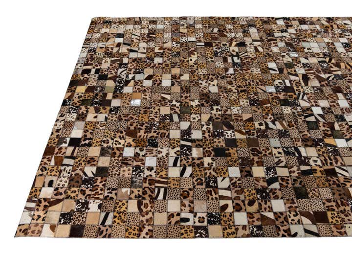 5' 1 x 8' Cowhide Leather Rug