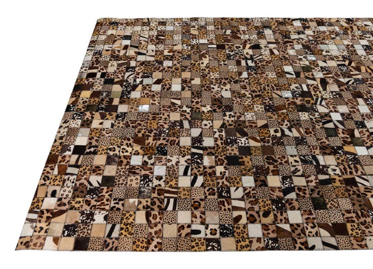 Detail image of 5' 1 x 8' Cowhide Leather Rug