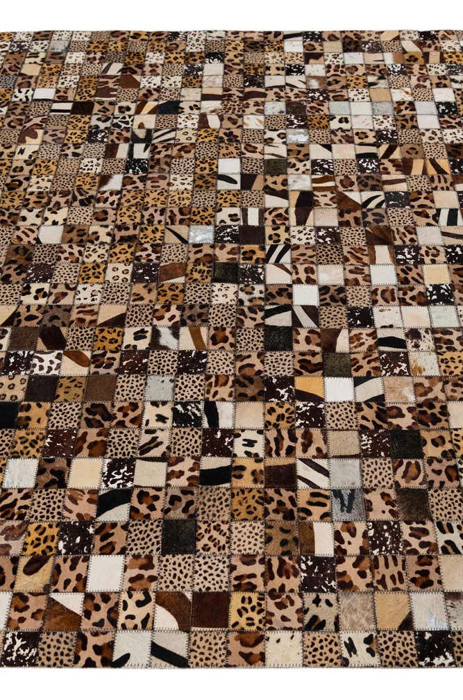 5' 1 x 8' Cowhide Leather Rug