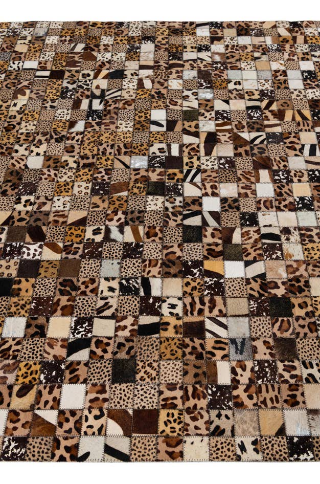 Detail image of 5' 1 x 8' Cowhide Leather Rug