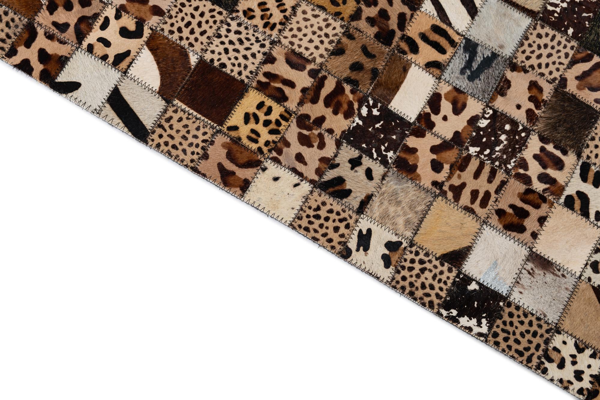 5' 1 x 8' Cowhide Leather Rug