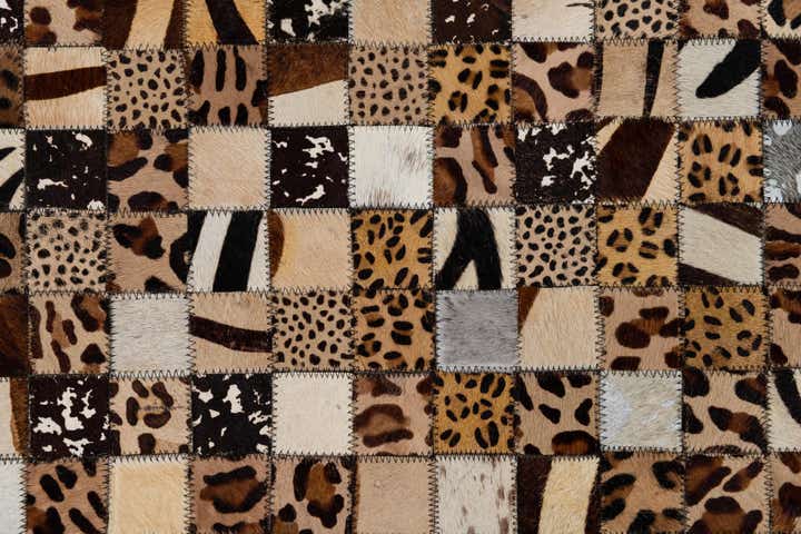 5' 1 x 8' Cowhide Leather Rug