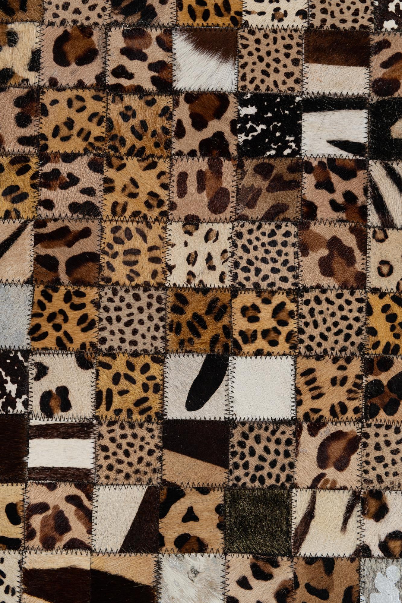 5' 1 x 8' Cowhide Leather Rug