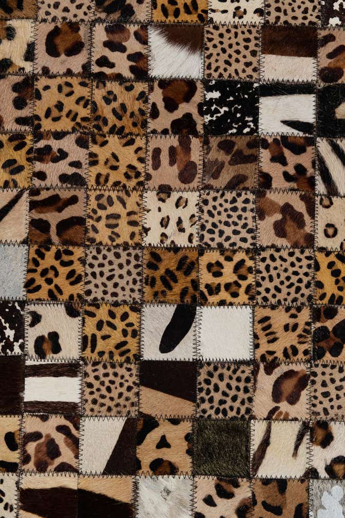 5' 1 x 8' Cowhide Leather Rug