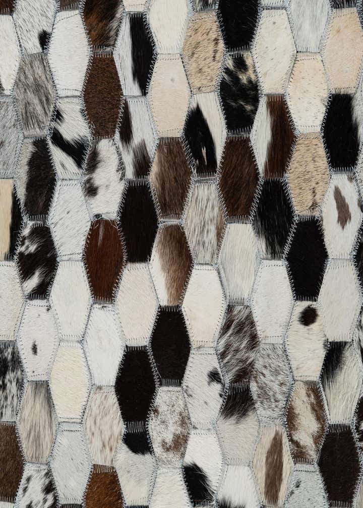 5' 2 x 7' 10 Cowhide Leather Rug