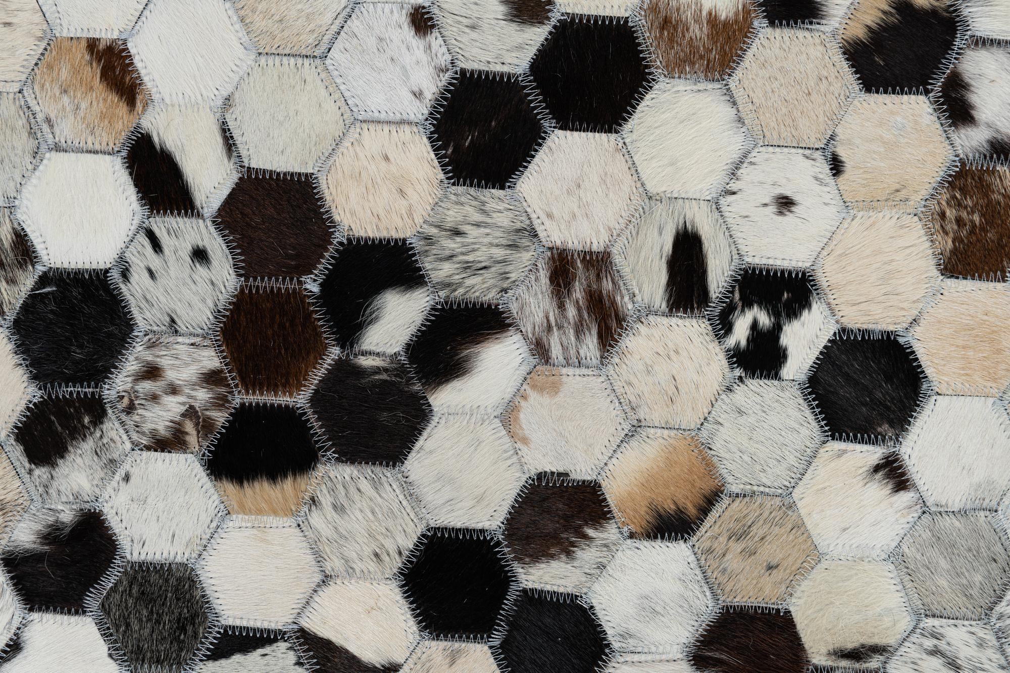 5' 2 x 7' 10 Cowhide Leather Rug