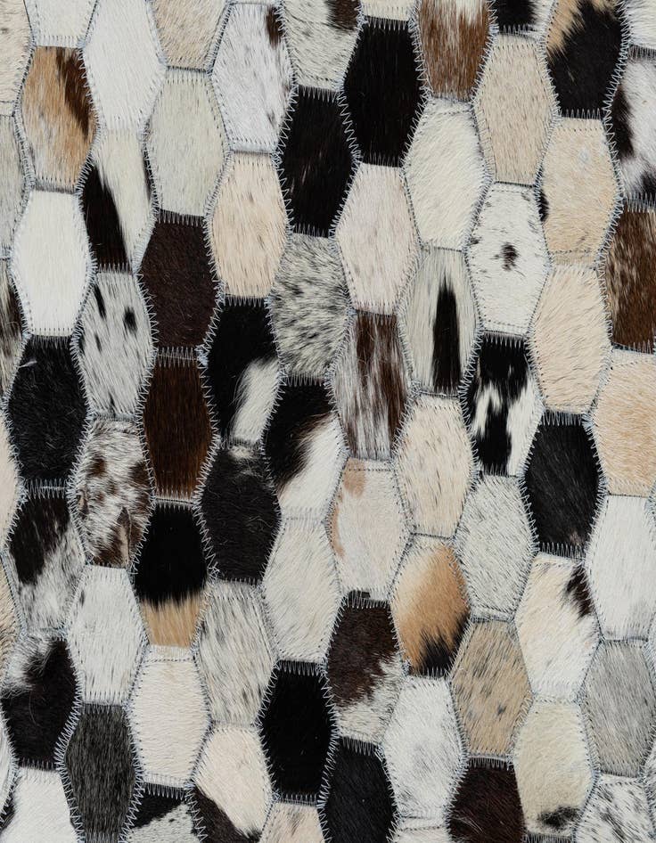 Detail image of 5' 2 x 7' 10 Cowhide Leather Rug
