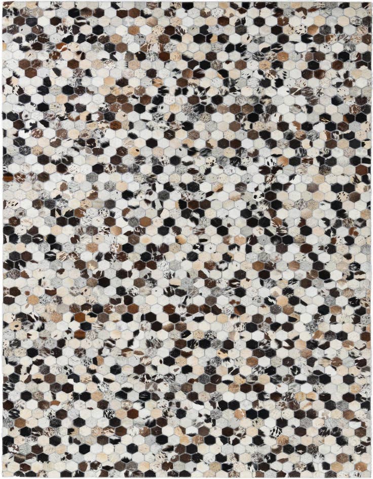 Detail image of 5' 2 x 7' 10 Cowhide Leather Rug