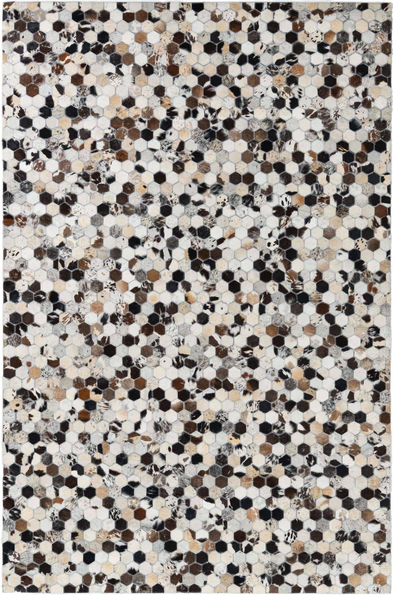 5' 2 x 7' 10 Cowhide Leather Rug