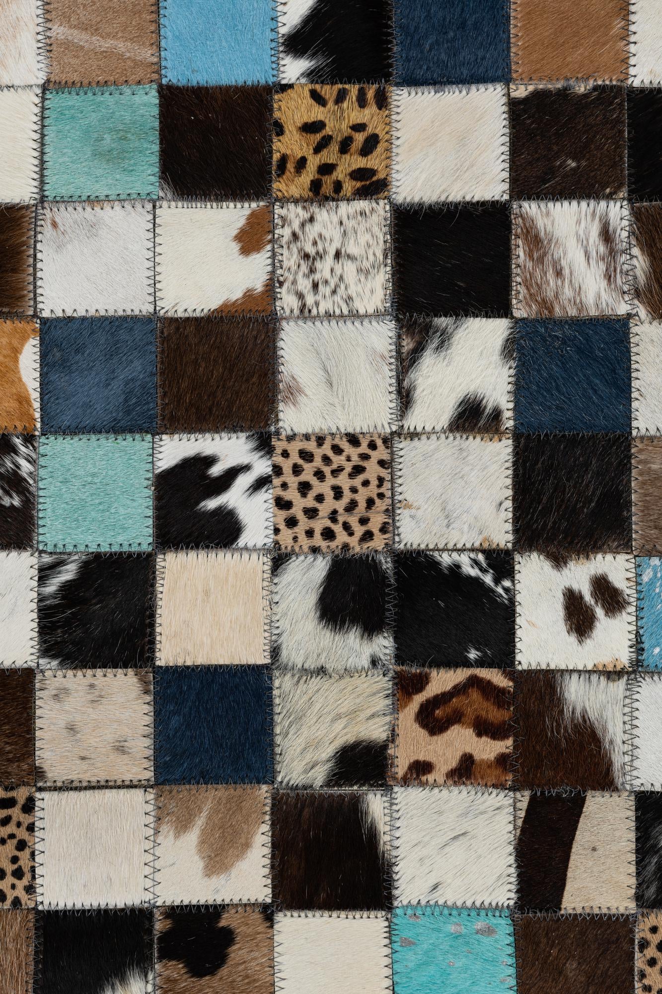 5' x 8' Cowhide Leather Rug