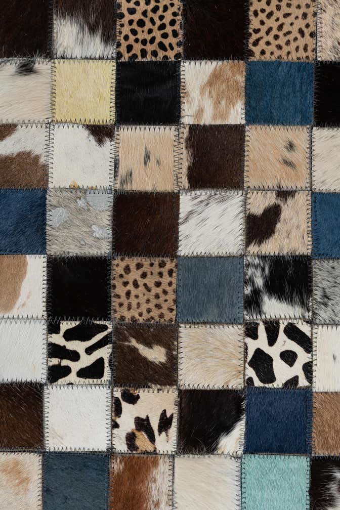5' x 8' Cowhide Leather Rug