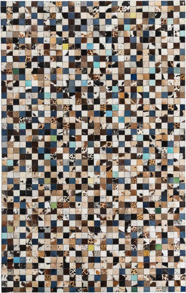 5' x 8' Cowhide Leather Rug