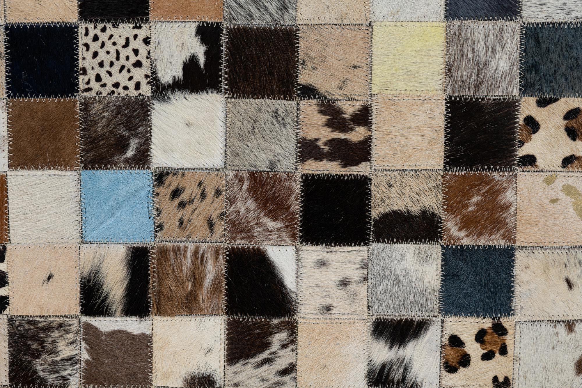 5' 1 x 8' Cowhide Leather Rug