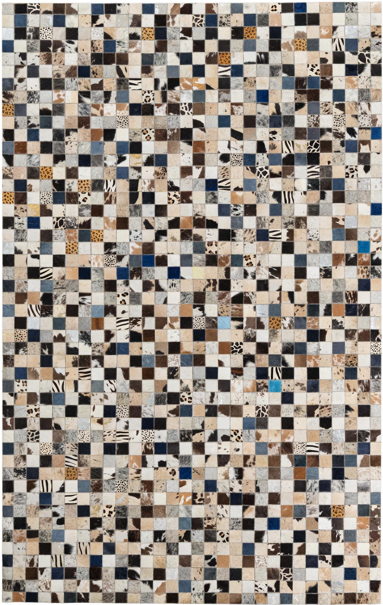 5' 1 x 8' Cowhide Leather Rug