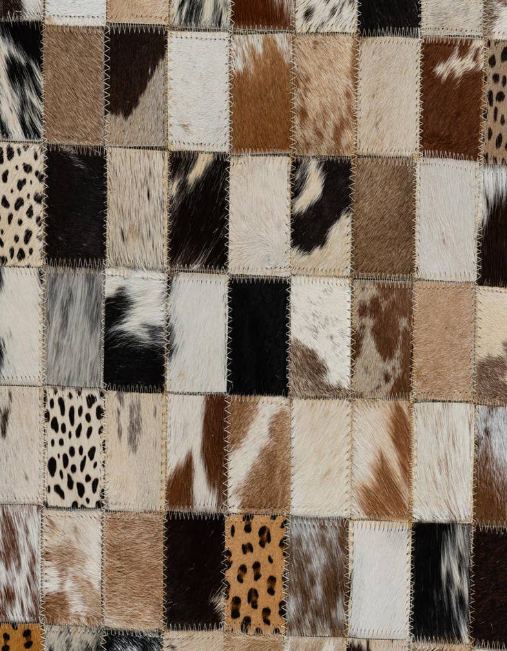 Detail image of 5' x 7' 10 Cowhide Leather Rug