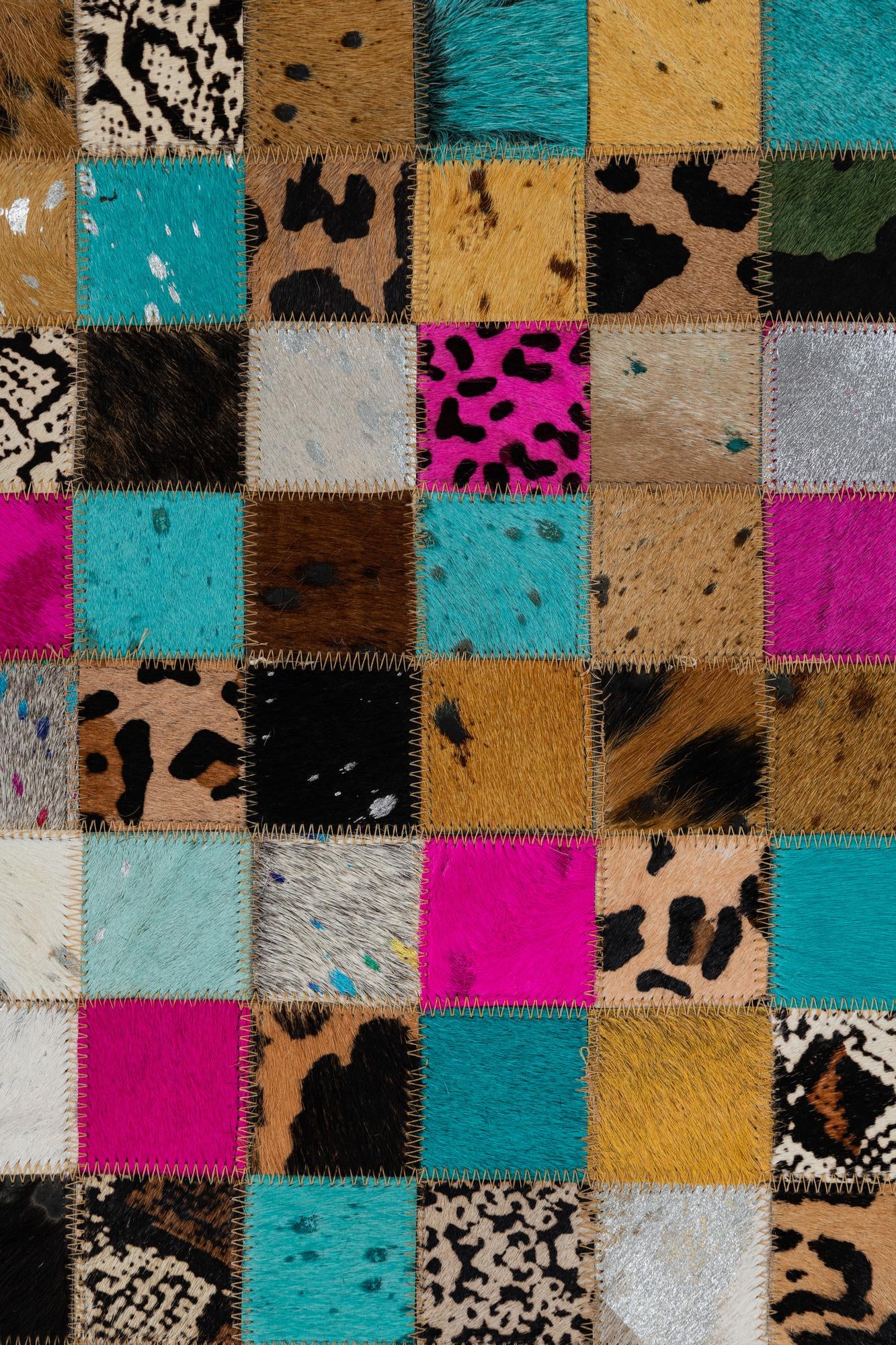 5' x 8' Cowhide Leather Rug