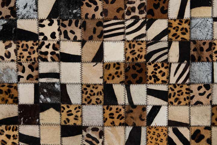 5' x 8' Cowhide Leather Rug