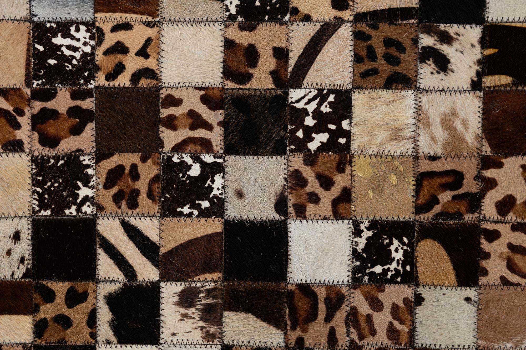 5' 1 x 8' 1 Cowhide Leather Rug