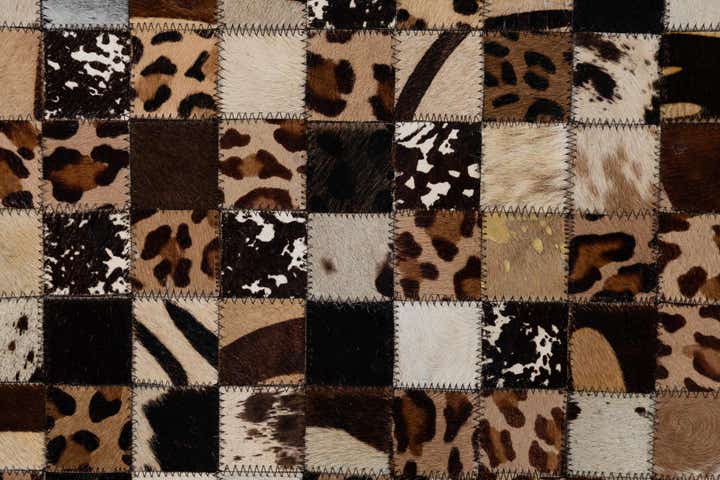 5' 1 x 8' 1 Cowhide Leather Rug