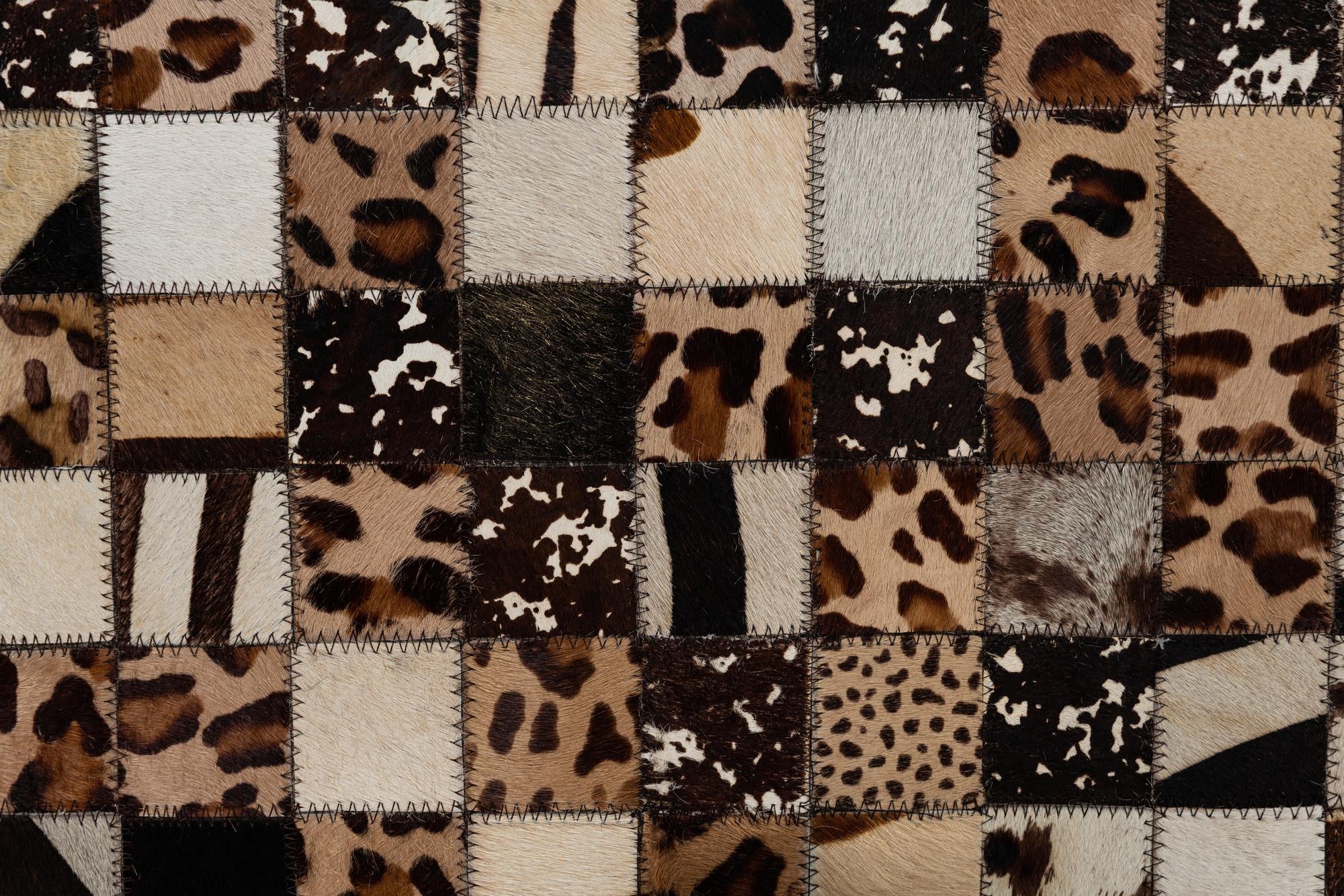 5' 1 x 8' 1 Cowhide Leather Rug