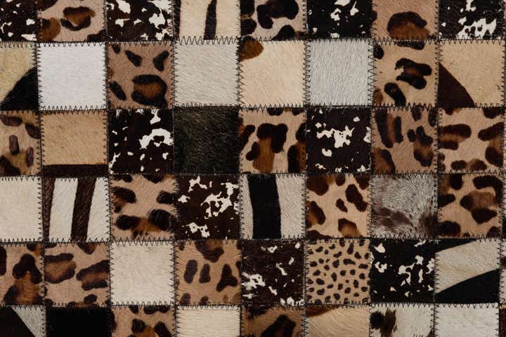 5' 1 x 8' 1 Cowhide Leather Rug