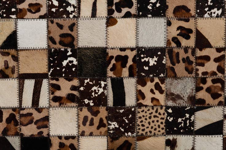 Detail image of 5' 1 x 8' 1 Cowhide Leather Rug