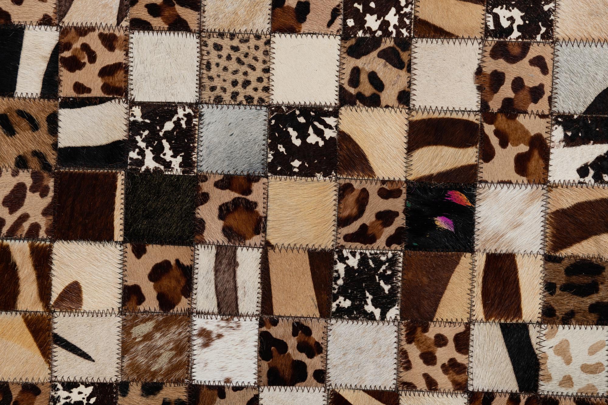 5' 1 x 8' 1 Cowhide Leather Rug