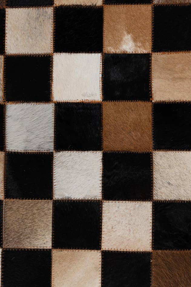 Detail image of 5' 1 x 7' 10 Cowhide Leather Rug
