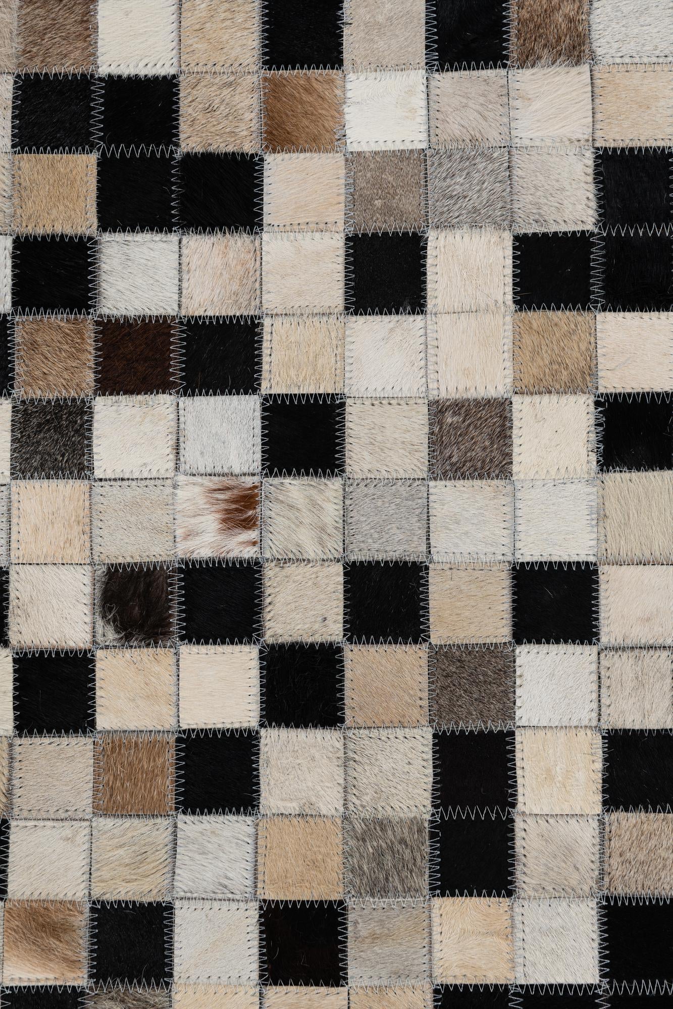 5' x 7' 9 Cowhide Leather Rug