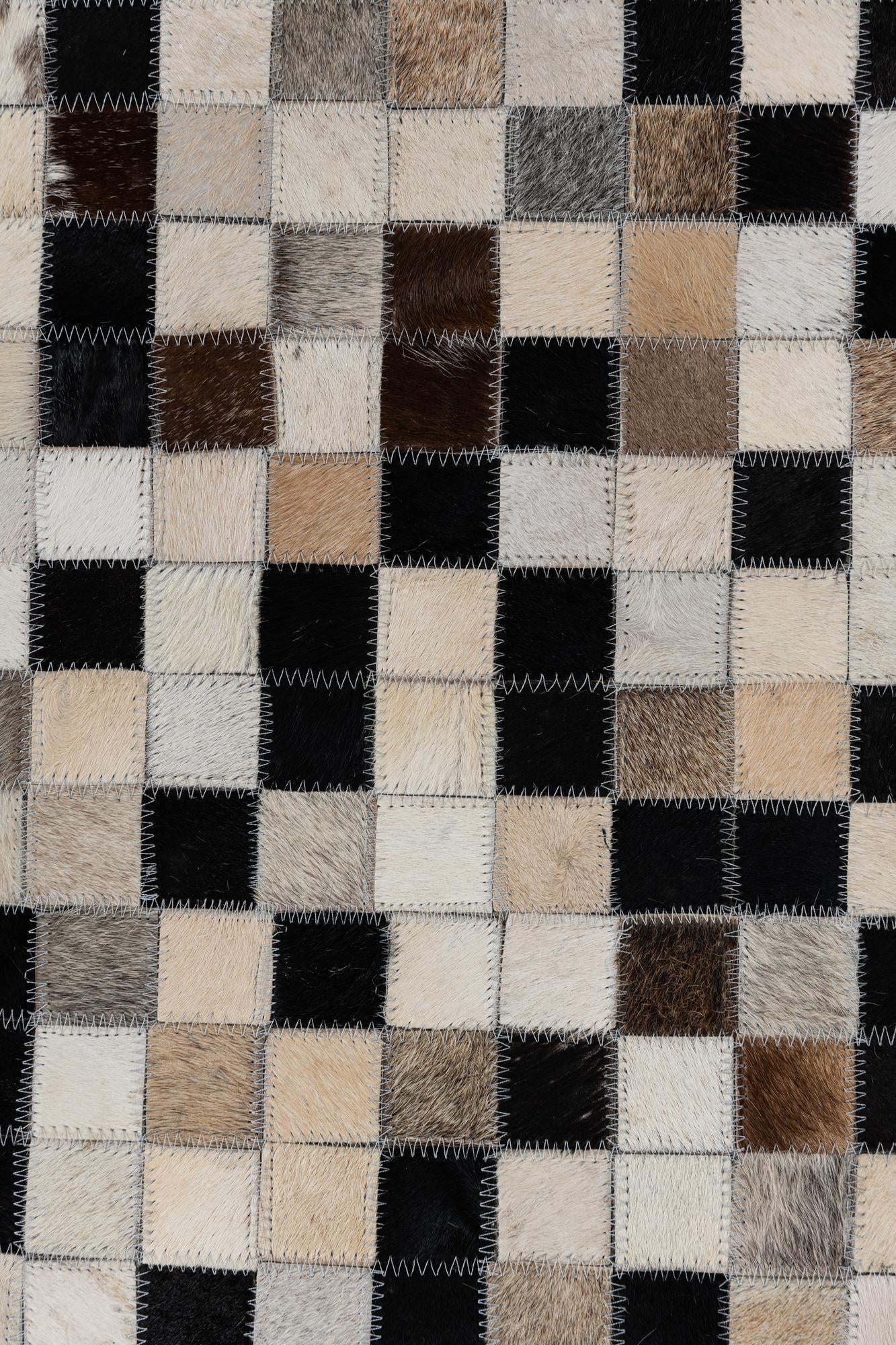 5' x 7' 9 Cowhide Leather Rug