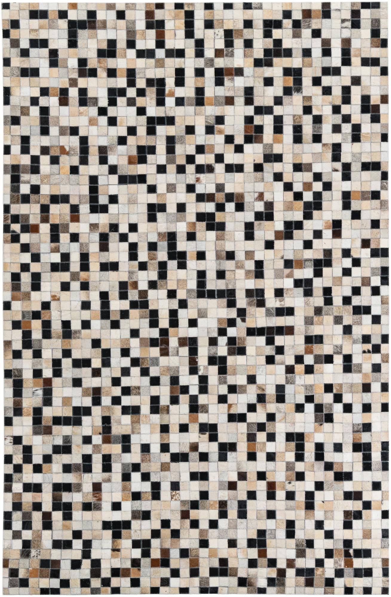 5' x 7' 9 Cowhide Leather Rug