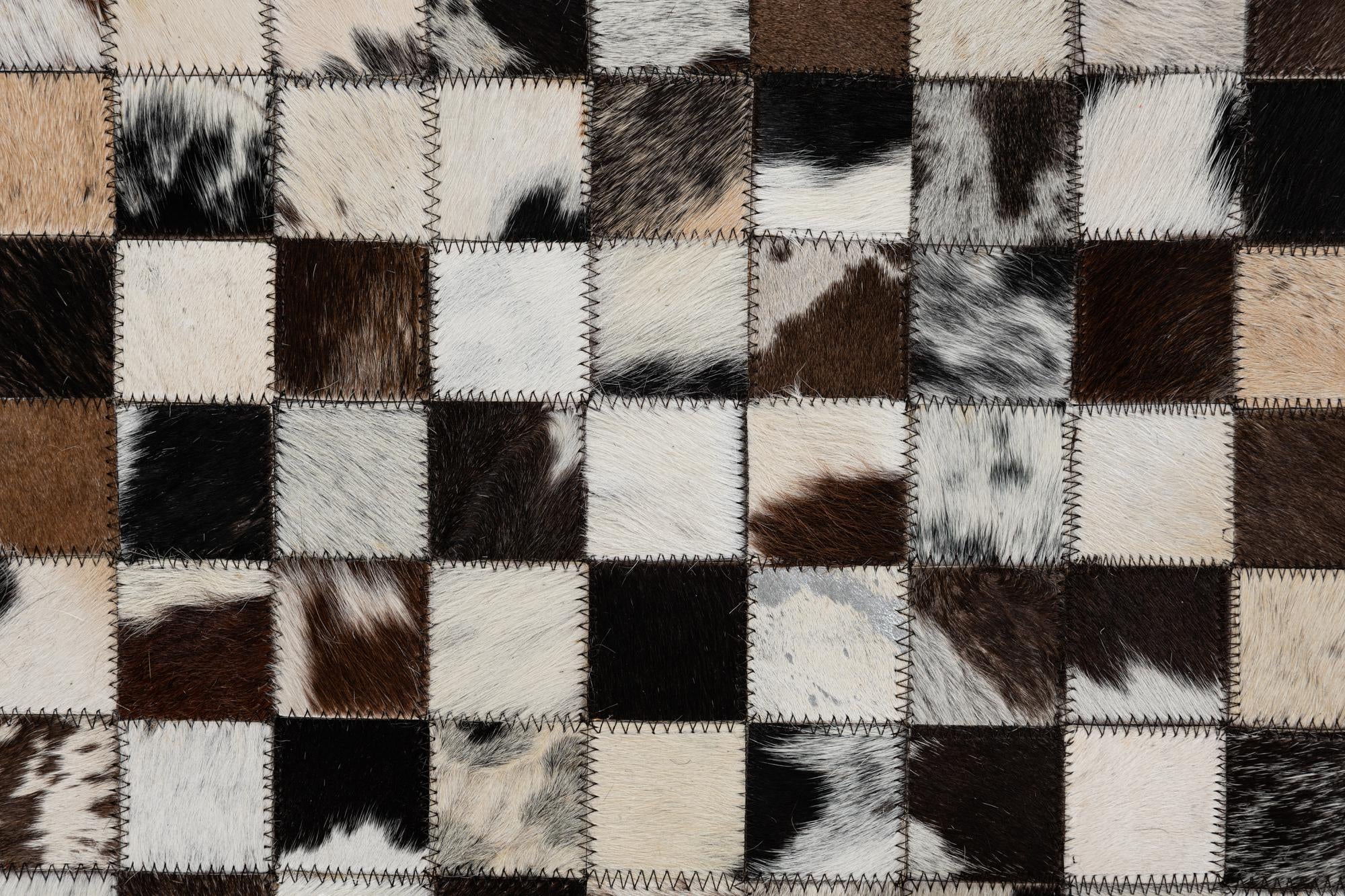 5' 1 x 8' Cowhide Leather Rug