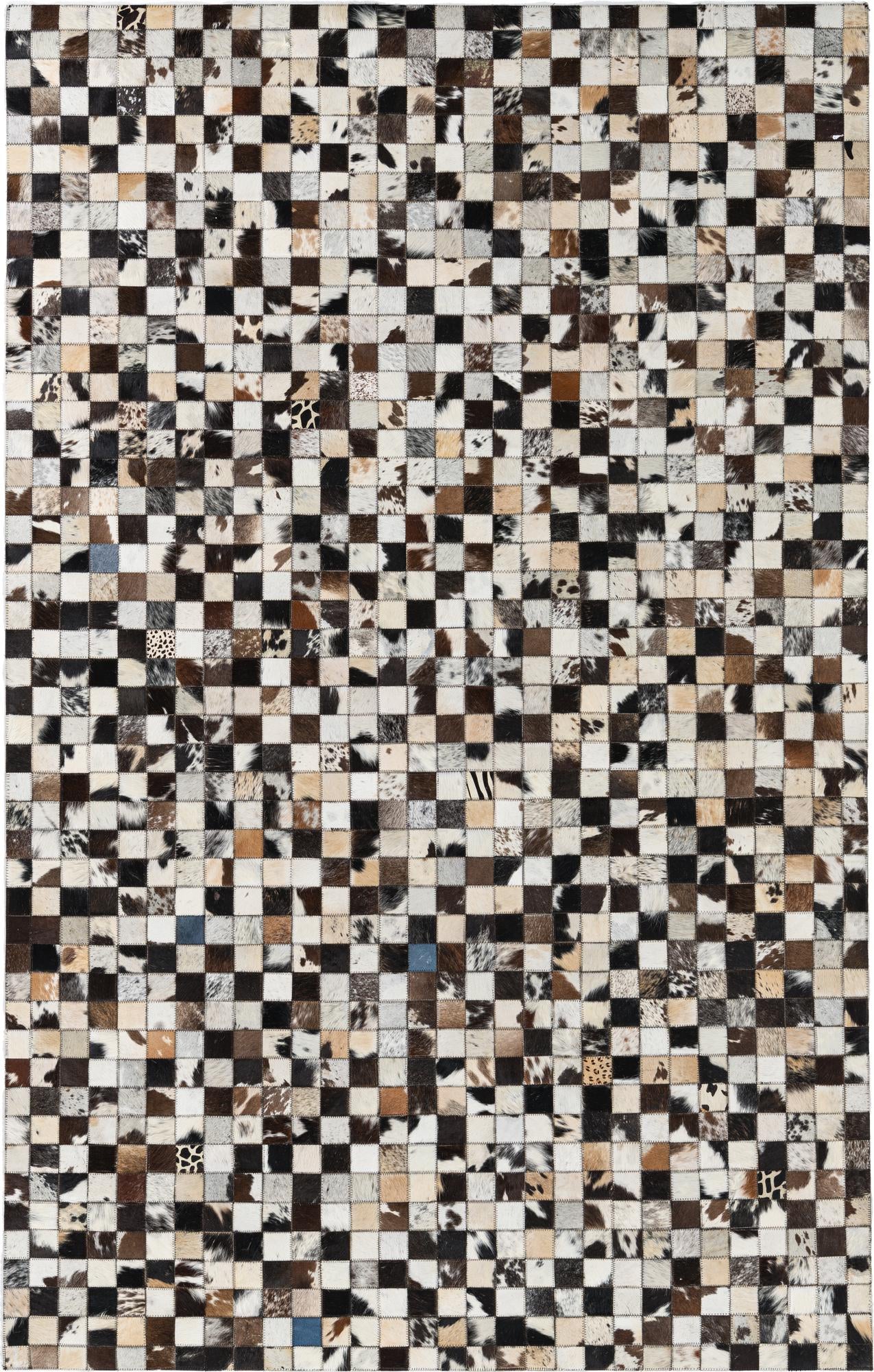5' 1 x 8' Cowhide Leather Rug