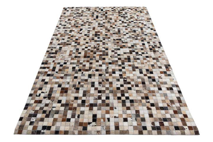 5' x 7' 9 Cowhide Leather Rug